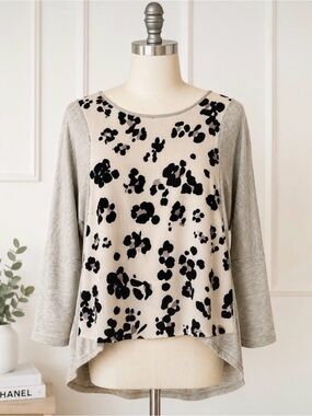 Rebecca Taylor Silk Leopard Print
Mixed Media High Low Blouse Small